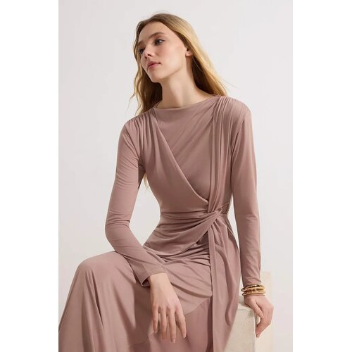 Trendyol Modest Ženska haljina Tctss26Eb00088, Smeđa Cene