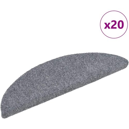  Prostirke za stepenice, samoljepljive, 20 kom, 56x17x3 cm, svijetlo sive, poluokrugle Cene