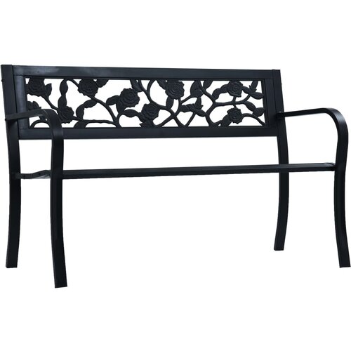 The Living Store Vrtna klop 125 cm črno jeklo - Vrtna Klop, (21465211) Slike