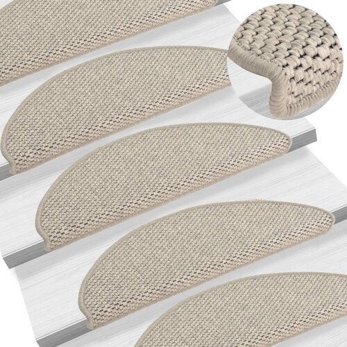 vidaXL Samolepilne preproge za stopnice sisal 15 kosov 65x21x4 srebrne, (21061049) Cene