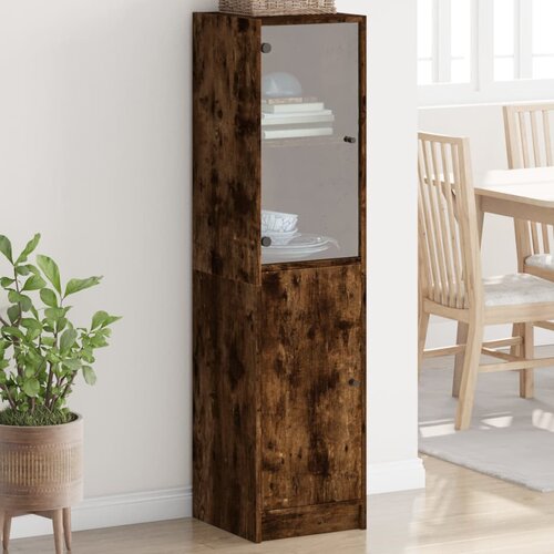 vidaXL Visoka komoda sa staklenim vratima boja hrasta 35 x 37 x 142 cm Cene