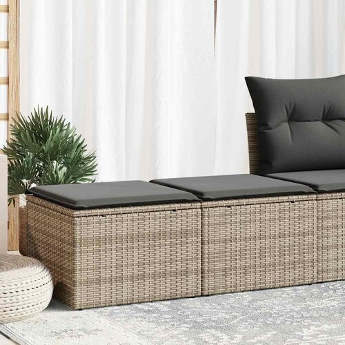 VidaXL 2-dijelni set vrtnih sofa poliratan i bagrem s jastucima sivi Slike
