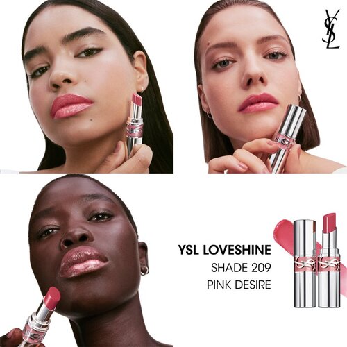 Yves Saint Laurent Loveshine Lip Oil Stick vlažilna sijoča &amp;scaron;minka za ženske 209 Pink Desire 3,2 g Slike