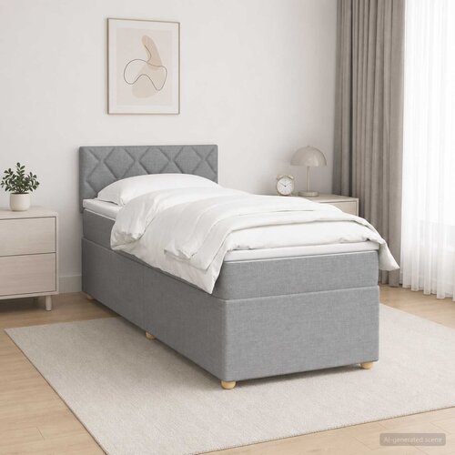  Boxspring krevet s madracem Svjetlosiva 80 x 200 cm Tkanina Cene