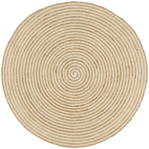  Ručno rađeni tepih od jute sa spiralnim uzorkom bijeli 120 cm Cijene