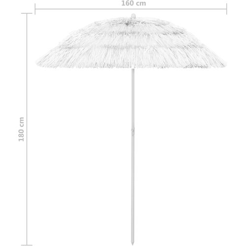  Suncobran za plažu Hawaii bijeli 180 cm Slike