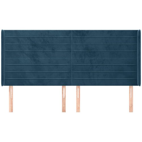  Uzglavlje s u&amp;scaron;ima tamnoplavo 203x16x118/128 cm bar&amp;scaron;unasto Slike