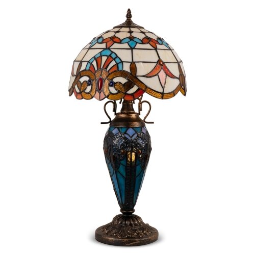  Brilagi - Tiffany vitražna stona lampa MIRABELLA 1xE27/60W/230V + 1xE14/40W Slike