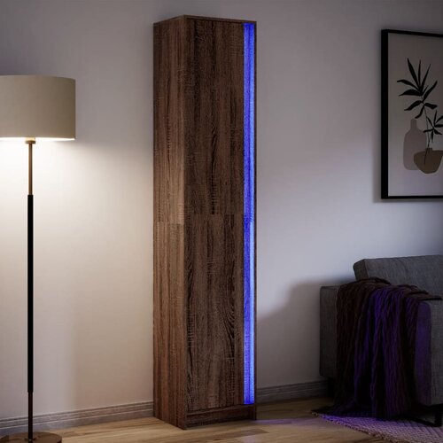 Furnova Visoka omara LED rjavi hrast 41,5x32,5x200 cm inženirski les, (21954777) Cene