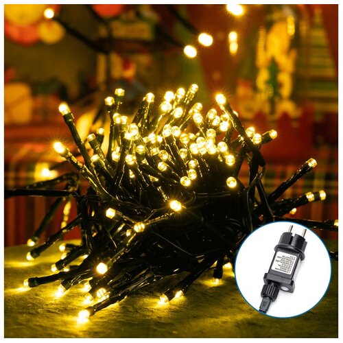 Aigostar LED spolja&amp;scaron;nji božićni lanac, 600 LED, 8 režima, 18 m, IP44, toplo belo Slike