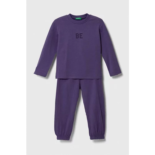 United Colors Of Benetton Otroška pižama vijolična barva