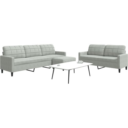  3-dijelni set sofa s jastucima svjetlosivi bar&scaron;unasti Cijene