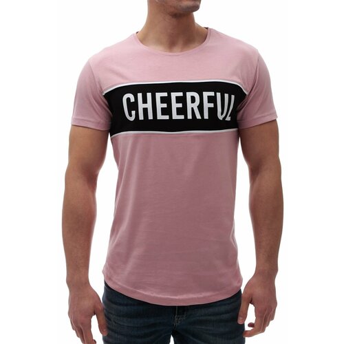 Madmext Printed Crew Neck Pink T-Shirt 2881 Slike