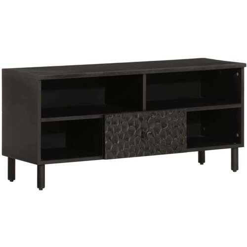 TV ormarić crni 100 x 33 x 46 cm od masivnog drva manga Slike