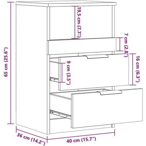 VidaXL noćni ormarići 2 kom staro drvo 40x36x65 cm konstruirano drvo Slike