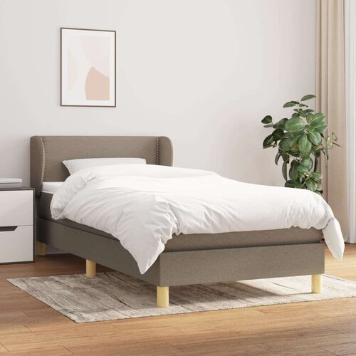 vidaXL Box spring postelja z vzmetnico taupe 90x190 cm blago Cene