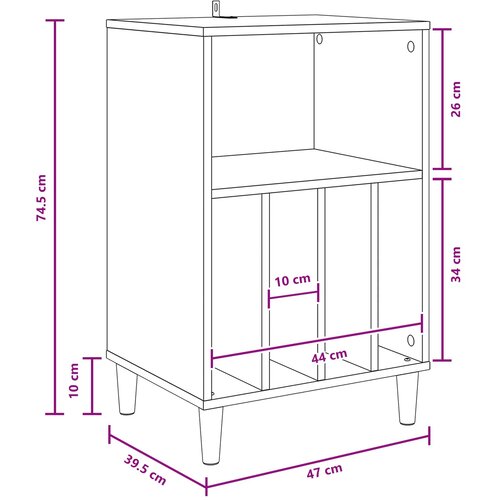  Stalak za gramofon Betonska siva 47 x 39,5 x 74,5 cm Slike