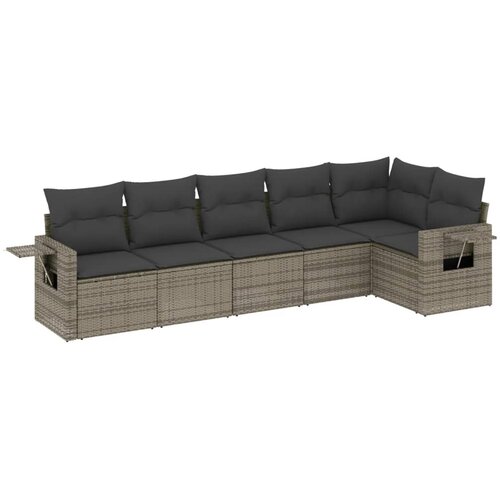 vidaXL 6-dijelni set vrtnih sofa od poliratana s jastucima sivi Cijene