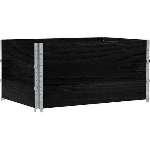  Okviri za palete 3 kom crni 120 x 80 cm od masivne borovine Slike