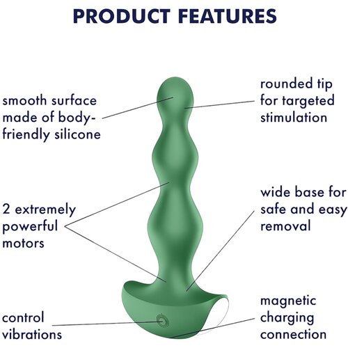 Satisfyer vibracijski analni čep satisfyer lolli plug 2, zelen Slike