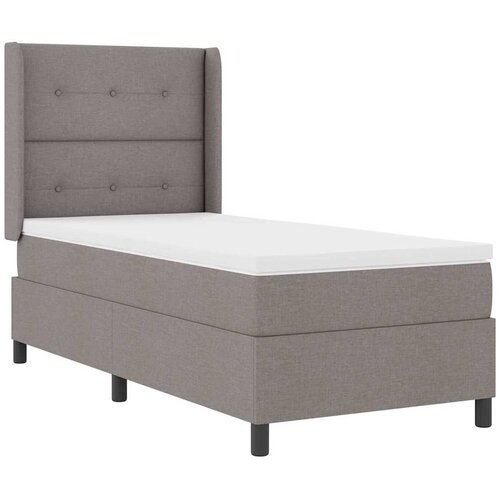  LED Box Spring Krevet s jastukom Sivo-smeđa 80 x 200 cm tkanina Slike