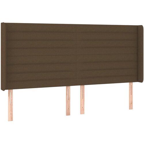  LED uzglavlje tamnosmeđe 203x16x118/128 cm od tkanine Slike