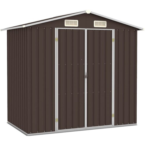 VidaXL Vrtna lopa rjava 205x129x183 cm pocinkano jeklo Slike