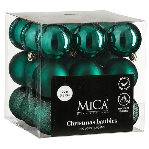 Mica Decorations Božićne kuglice (Petrolej, Plastika, Promjer: 6 cm, 27 Kom.) Cijene
