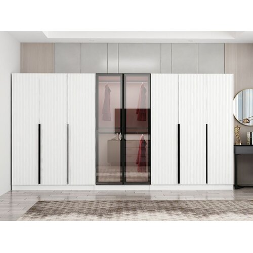 Hanah home ormar sa reflektujućim staklom Nisa 20609, 360 cm, beli Slike