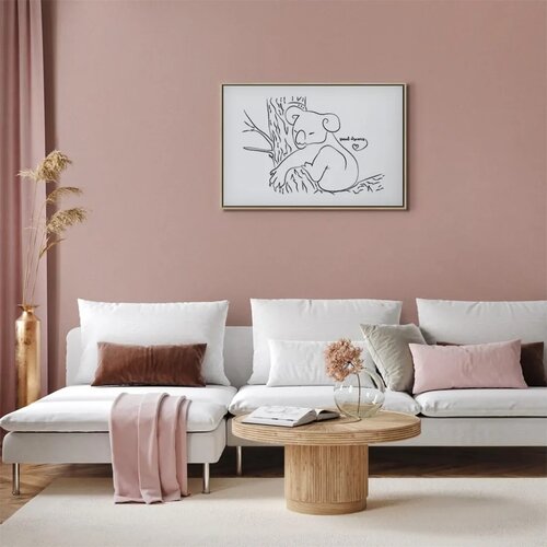  Slika - Quiet Charm of Nature (1-part) - Sleeping Koala in Black and White 90x60 U prirodnom drvenom okviru Slike