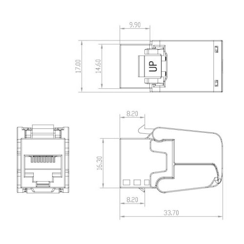 Solarix 25286701 - Samorezni keystone modul CAT5E UTP Slike