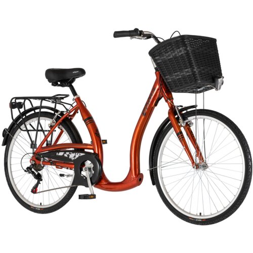 Visitor bicikl city vintage 26" alu 18" v-brake 6 brzina 155-178cm (s/m) narandžasti perla 1262092 Cene