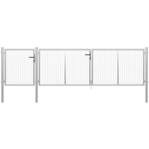 vidaXL vrtna vrata jeklena 400x75 cm srebrna Cene