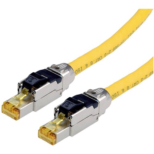 Roline 21.15.1853 RJ45 omrežni kabel\, Patch kabel CAT 8.1 S/FTP 3.00 m rumena masivna žica 1 kos, (20415256) Cene