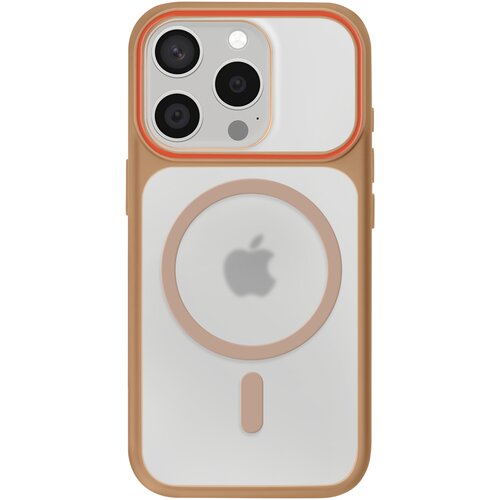 AVIZAR Ovitek MagSafe za iPhone 15 Pro, zadnja stran z dimnim efektom z ojačanim silikonskim okvirjem, Rjava, (5000190468) Cene