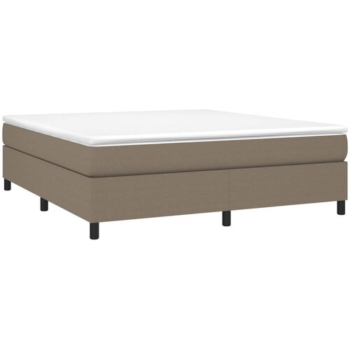 Okvir za krevet s oprugom smeđesivi 160x200 cm od tkanine Slike