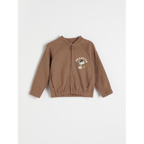 Reserved Bomber pulover Snoopy - Rjava Cene