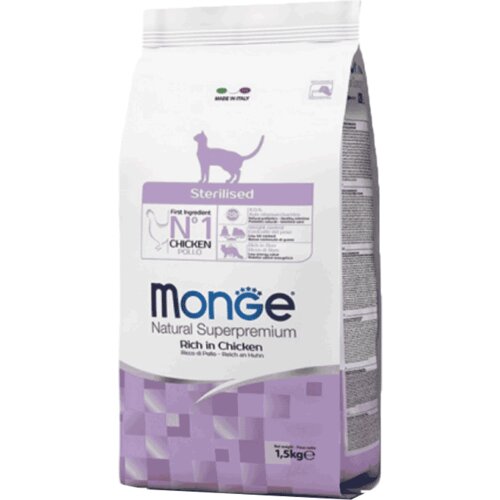 Monge Hrana za setrilisane mačke Natural Sterilised, Piletina Slike
