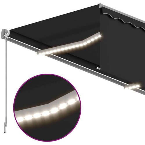 VidaXL Tenda na ručno uvlačenje s roletom LED 3 5 x 2 5 m antracit Slike