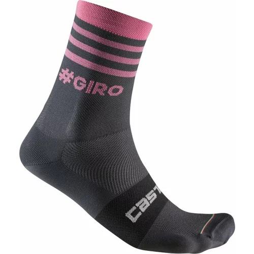 Castelli Giro 13 Stripe Sock Gray/Rosa L/XL Kolesarske nogavice