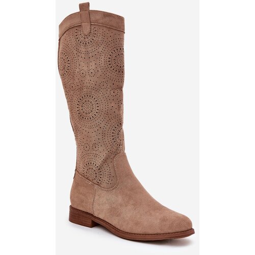 S. BARSKI Boots With Perforated Shaft On Flat Heel S.Barski Cene