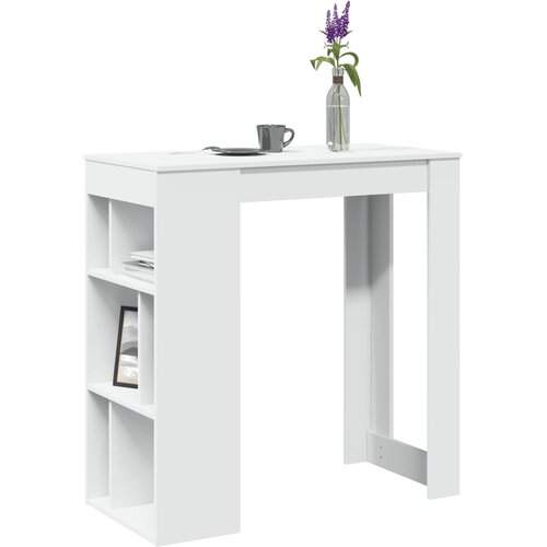 vidaXL Barska miza s policami bela 102x50x103,5 cm inženirski les Cene