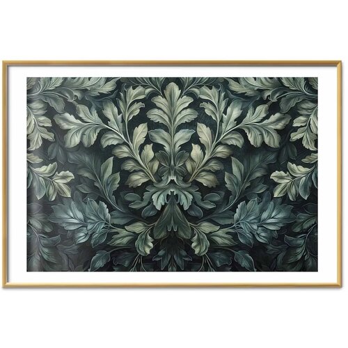  Plakat - Victorian Leaves in Dark Greens 30x21 Zlatni okvir s margom Slike