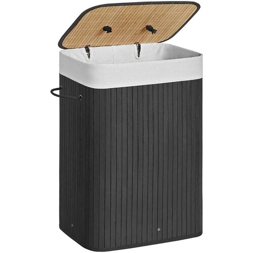 Songmics Ko&amp;scaron; za perilo 72 L, črn bambus Slike