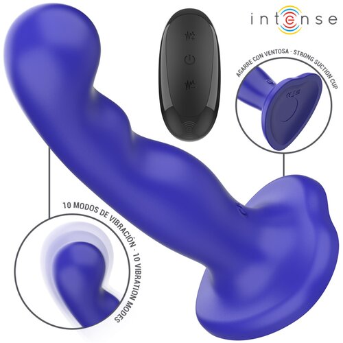 Intense Shorty Vibrator with Suction Cup &amp;amp; Remote Control Blue Slike