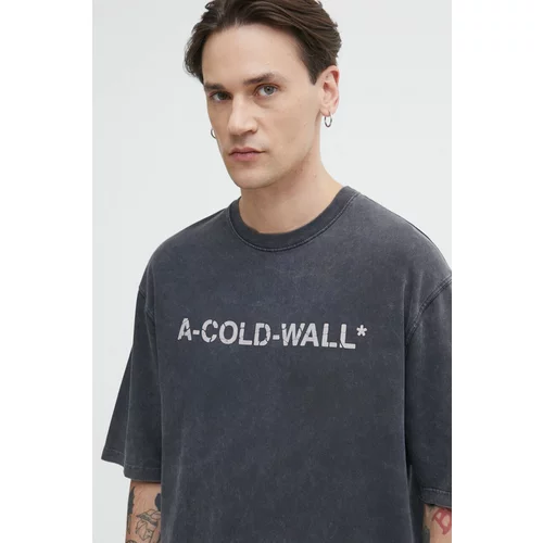 A-COLD-WALL* Pamučna majica Overdye Logo T-Shirt za muškarce, boja: crna, s tiskom, ACWMTS186