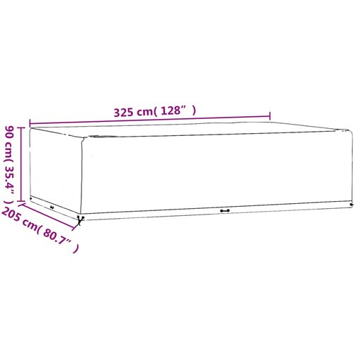  Navlaka za vrtni namje&amp;scaron;taj sa 16 u&amp;scaron;ica 325x205x90 cm pravokutna Slike