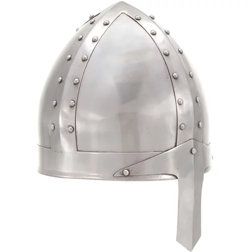  Replika srednjovjekovne viteške kacige za LARP srebrna čelična