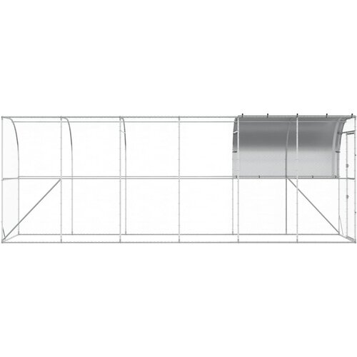  Kavez za piletinu uz zid Srebrna 600 x 150 x 215 cm Slike