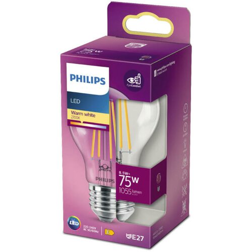 Philips led sijalica filament E27 8.5W ww 2700K Slike